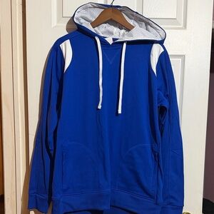 Blue and White Men's Hoodie